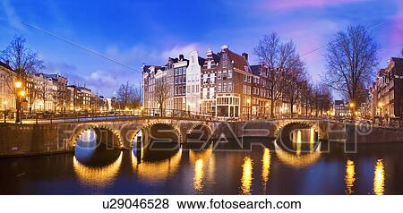 Keizersgracht Canal, Amsterdam, Netherlands, at dusk View Large Photo Image Stock Photo - Keizersgracht Canal, Amsterdam, Netherlands, at dusk. Fotosearch