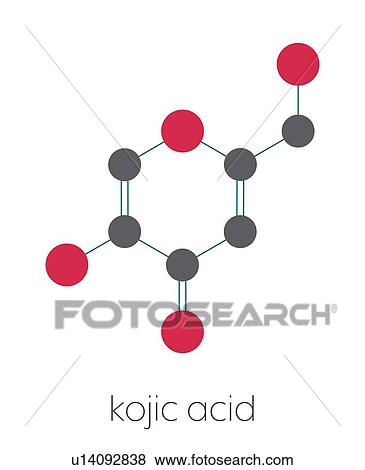 Stock Photo - Kojic acid molecule, illustration. Fotosearch