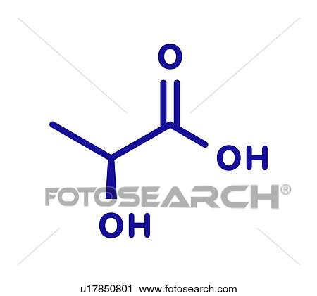 Stock Image - Lactic acid milk sugar molecule, illustration. Fotosearch