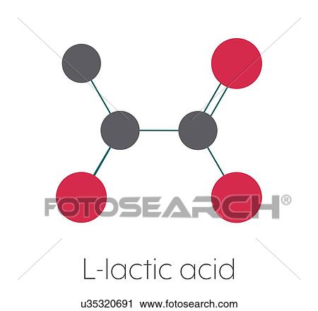 Stock Image - Lactic acid milk sugar molecule, illustration. Fotosearch