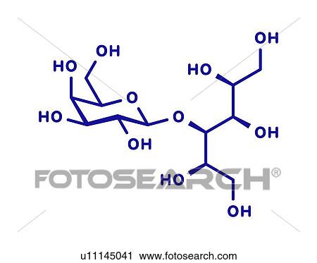 Stock Image - Lactitol sweetener and laxative molecule, illustration. Fotosearch