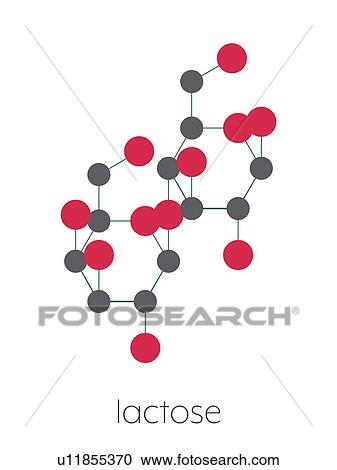 Stock Image - Lactose milk sugar molecule, illustration. Fotosearch