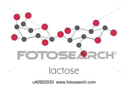 Stock Image - Lactose milk sugar molecule, illustration. Fotosearch