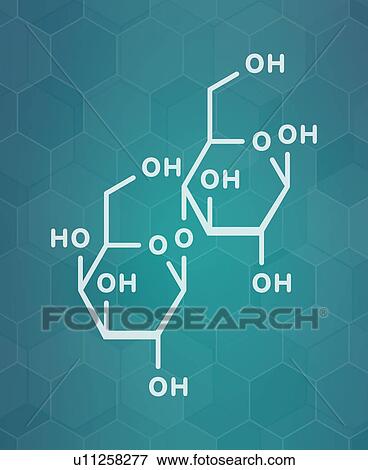 Stock Photo - Lactose milk sugar molecule, illustration. Fotosearch