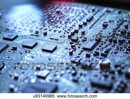 Stock Photography - Laptop computer hardware, Inside a laptop computer showing circuits and electronic component, close up. Fotosearch