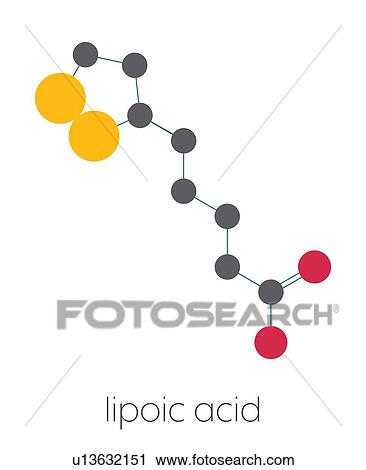 Stock Image - Lipoic acid enzyme cofactor molecule, illustration. Fotosearch