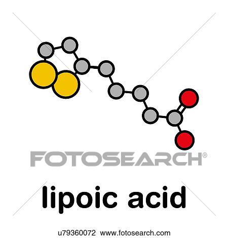 Stock Image - Lipoic acid enzyme cofactor molecule, illustration. Fotosearch