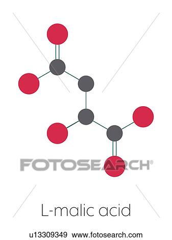 Stock Photo - Malic acid fruit acid molecule, illustration. Fotosearch