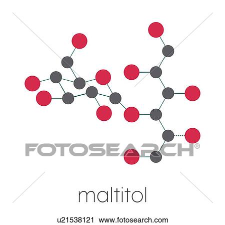 Stock Image - Maltitol sugar alcohol sweetener molecule, illustration. Fotosearch