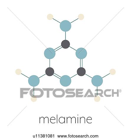 Stock Image - Melamine molecule, illustration. Fotosearch