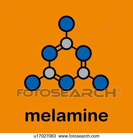 Stock Image - Melamine molecule, illustration. Fotosearch