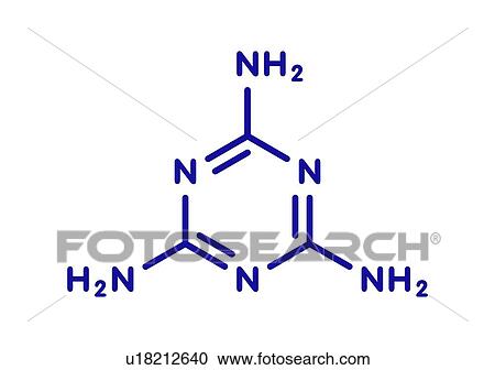 Stock Image - Melamine molecule, illustration. Fotosearch