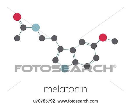 Stock Image - Melatonin hormone molecule, illustration. Fotosearch
