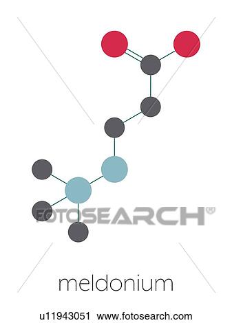 Stock Image - Meldonium anti-ischemic drug molecule, illustration. Fotosearch