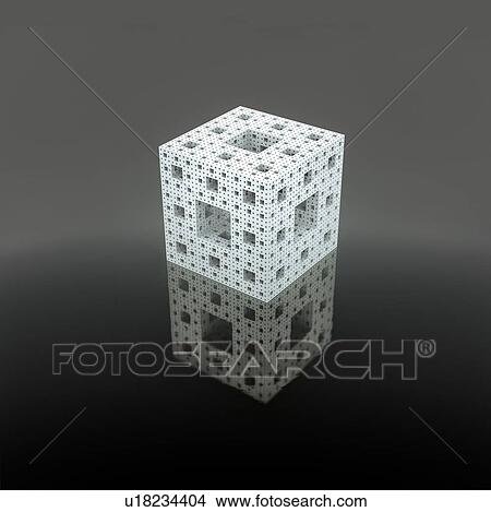 Picture - Menger sponge, illustration. Fotosearch