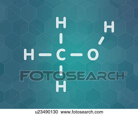 Stock Image - Methanol molecule, illustration. Fotosearch