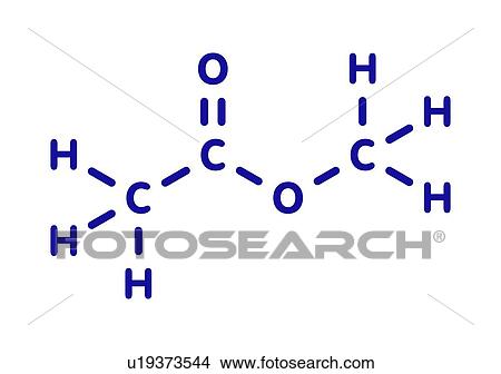 Picture - Methyl acetate solvent molecule, illustration. Fotosearch