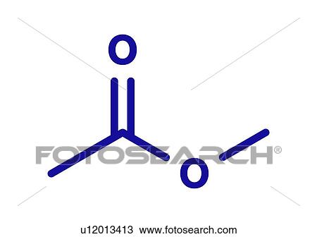 Stock Image - Methyl acetate solvent molecule, illustration. Fotosearch