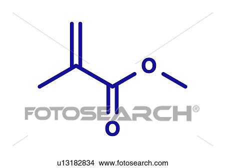 Picture - Methyl methacrylate molecule, illustration. Fotosearch