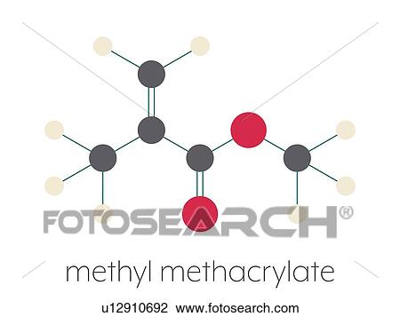 Stock Image - Methyl methacrylate molecule, illustration. Fotosearch