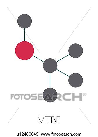 Stock Photo - Methyl tert-butyl ether gasoline additive molecule. Fotosearch