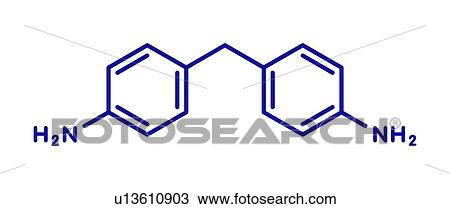 Stock Image - Methylenedianiline molecule, illustration. Fotosearch
