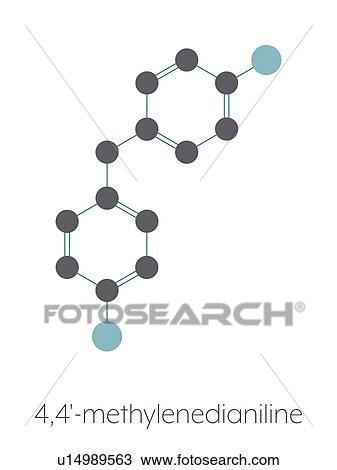Stock Image - Methylenedianiline molecule, illustration. Fotosearch