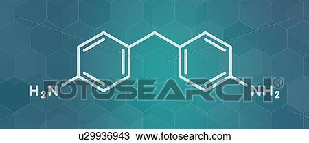 Stock Image - Methylenedianiline molecule, illustration. Fotosearch