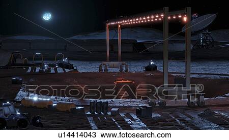 Mining on the Moon, illustration View Large Photo Image Stock Image - Mining on the Moon, illustration. Fotosearch