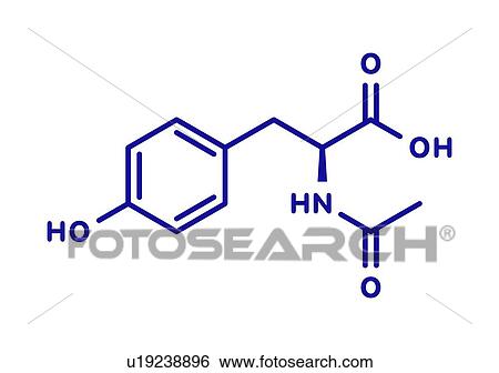 Stock Photograph - N-acetyl-tyrosine molecule, illustration. Fotosearch