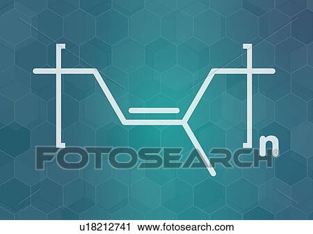 Stock Image - Natural rubber chemical structure, illustration. Fotosearch