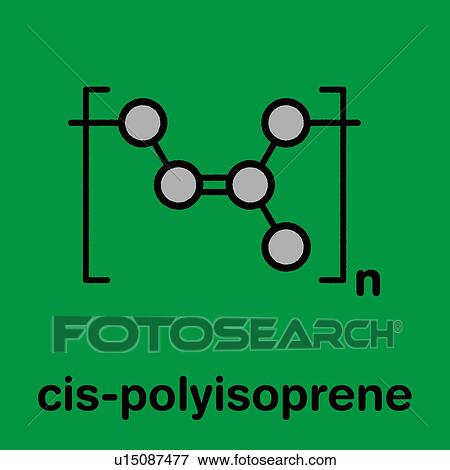Stock Photo - Natural rubber chemical structure, illustration. Fotosearch