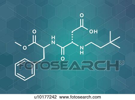Stock Image - Neotame sugar substitute molecule, illustration. Fotosearch