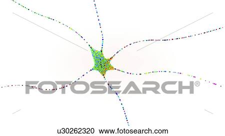 Stock Image - Nerve cell, illustration. Fotosearch