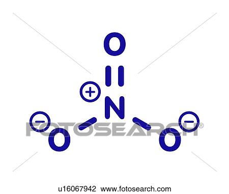 Stock Image - Nitrate anion chemical structure, illustration. Fotosearch