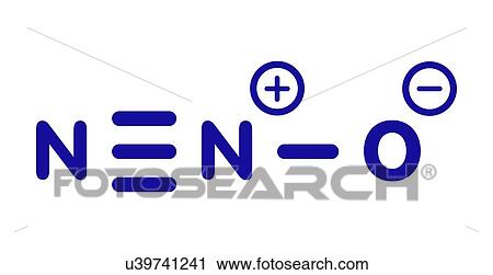 Stock Image - Nitrous oxide molecule, illustration. Fotosearch