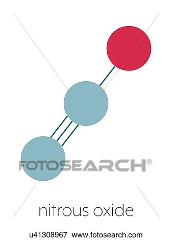 Stock Photo - Nitrous oxide molecule, illustration. Fotosearch