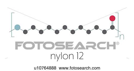 Stock Photo - Nylon 12 polymer chemical structure, illustration. Fotosearch
