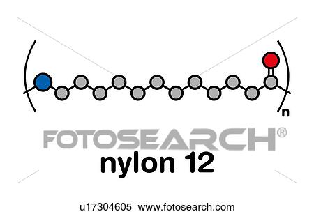 Stock Photography - Nylon 12 polymer chemical structure, illustration. Fotosearch
