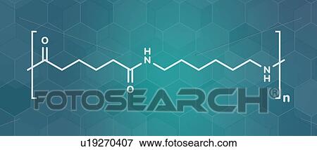Stock Photo - Nylon plastic polymer chemical structure, illustration. Fotosearch