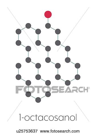 Stock Photo - Octacosanol plant wax component molecule, illustration. Fotosearch
