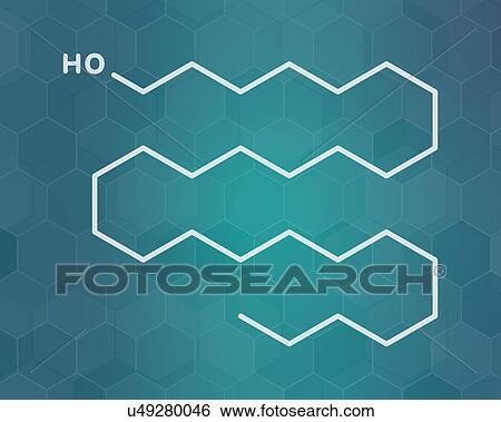 Stock Photograph - Octacosanol plant wax component molecule, illustration. Fotosearch