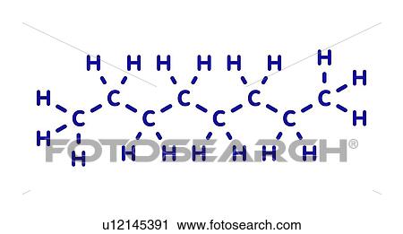 Stock Image - Octane hydrocarbon molecule, illustration. Fotosearch