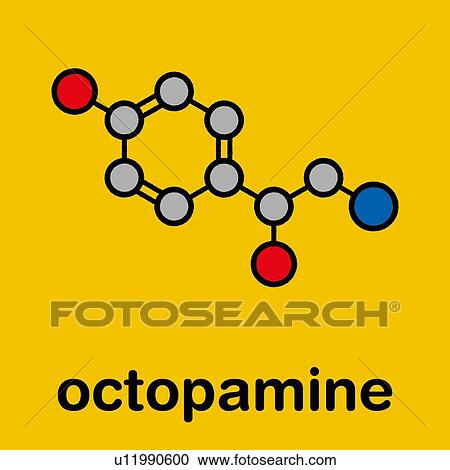 Stock Image - Octopamine stimulant drug molecule, illustration. Fotosearch