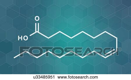 Stock Image - Oleic acid fatty acid, illustration. Fotosearch
