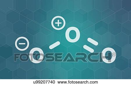 Stock Image - Ozone molecule, illustration. Fotosearch