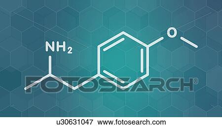 Stock Photo - p-methoxyamphetamine hallucinogenic drug molecule. Fotosearch