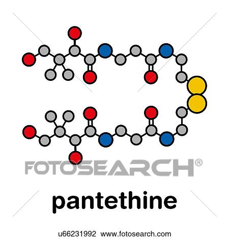 Stock Image - Pantethine molecule, illustration. Fotosearch