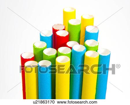Stock Image - Paper straws. Fotosearch