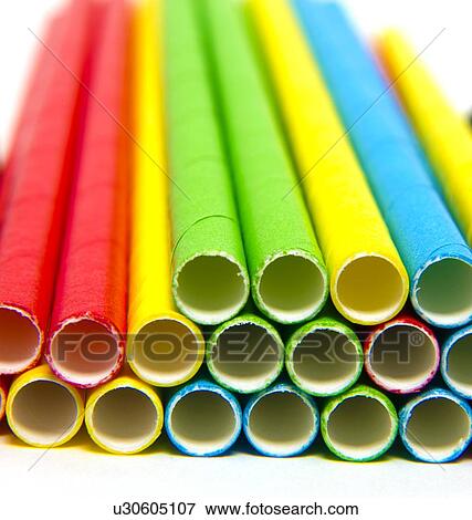 Stock Photo - Paper straws. Fotosearch